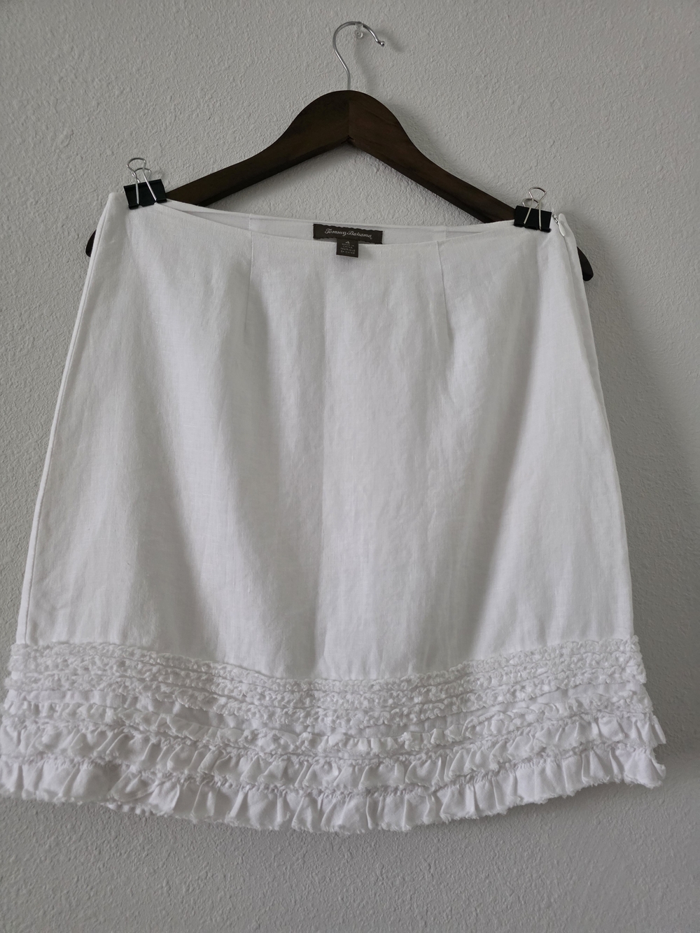 White Ruffled Hem Women's Skirt - Brand: